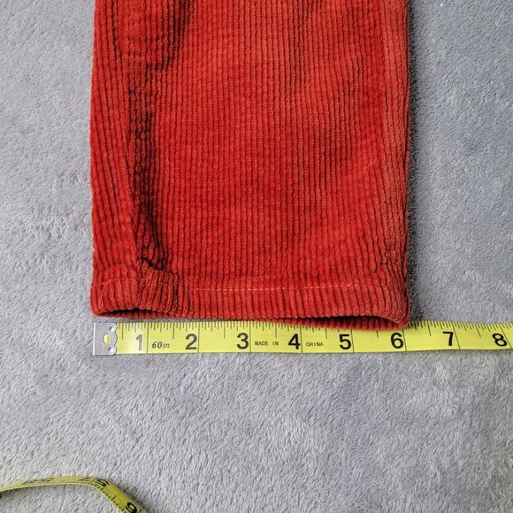 Judy Blue Corduroy Cropped Carpenter Pants 28‎ Stretch Slim Fit High Waist Rust - Picture 9 of 13